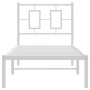Estructura de cama de metal con cabecero blanco 75x190 cm de , Camas y somieres - Ref: Foro24-374280, Precio: 63,28 €, Descue...