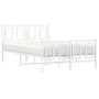 Estructura cama metal con cabecero y estribo blanco 120x190 cm de , Camas y somieres - Ref: Foro24-374305, Precio: 119,34 €, ...