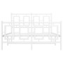 Estructura cama metal con cabecero y estribo blanco 120x190 cm de , Camas y somieres - Ref: Foro24-374305, Precio: 119,34 €, ...