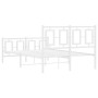 Estructura cama metal con cabecero y estribo blanco 120x190 cm de , Camas y somieres - Ref: Foro24-374305, Precio: 119,34 €, ...