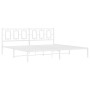 Estructura de cama de metal con cabecero blanco 193x203 cm de , Camas y somieres - Ref: Foro24-374296, Precio: 122,09 €, Desc...