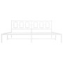 Estructura de cama de metal con cabecero blanco 193x203 cm de , Camas y somieres - Ref: Foro24-374296, Precio: 122,09 €, Desc...