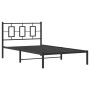 Estructura de cama con cabecero metal negro 107x203 cm de , Camas y somieres - Ref: Foro24-374237, Precio: 80,43 €, Descuento: %