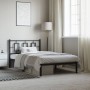 Estructura de cama con cabecero metal negro 107x203 cm de , Camas y somieres - Ref: Foro24-374237, Precio: 80,43 €, Descuento: %
