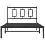 Estructura de cama con cabecero metal negro 107x203 cm de , Camas y somieres - Ref: Foro24-374237, Precio: 80,43 €, Descuento: %