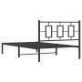 Estructura de cama con cabecero metal negro 107x203 cm de , Camas y somieres - Ref: Foro24-374237, Precio: 80,43 €, Descuento: %