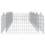 Gabion flowerbed in arched shape, made of galvanized iron, 400x100x50 cm. by , Pots and planters - Ref: Foro24-153551, Price:...