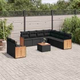 Garden sofa set 10 pieces with black synthetic rattan cushions by , Garden sets - Ref: Foro24-3260186, Price: 651,80 €, Disco...