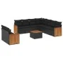 Garden sofa set 10 pieces with black synthetic rattan cushions by , Garden sets - Ref: Foro24-3260186, Price: 651,80 €, Disco...