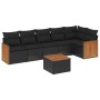 Set de comedor de jardín 7 pzas y cojines ratán sintético negro de , Conjuntos de jardín - Ref: Foro24-3260074, Precio: 438,1...