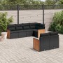 Set de comedor de jardín 7 pzas y cojines ratán sintético negro de , Conjuntos de jardín - Ref: Foro24-3260221, Precio: 485,1...