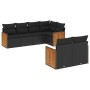 Set de comedor de jardín 7 pzas y cojines ratán sintético negro de , Conjuntos de jardín - Ref: Foro24-3260221, Precio: 485,1...