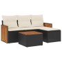 Set de muebles de jardín 5 pzas y cojines ratán sintético negro de , Conjuntos de jardín - Ref: Foro24-3259991, Precio: 294,0...