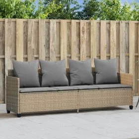 Tumbona con cojines ratán sintético beige de , Tumbonas - Ref: Foro24-368347, Precio: 226,40 €, Descuento: %