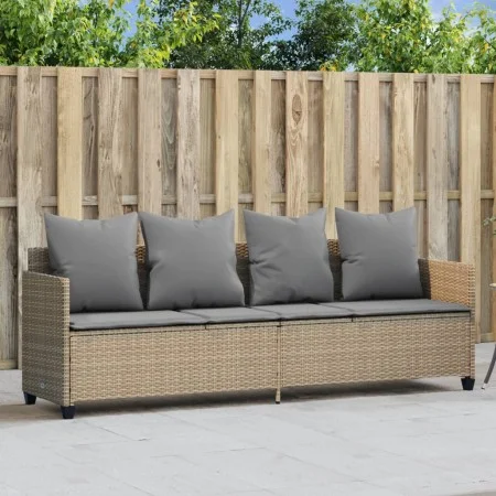 Sonnenliege mit beigen Kissen aus synthetischem Rattan von , Liegen - Ref: Foro24-368347, Preis: 226,40 €, Rabatt: %