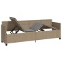 Tumbona con cojines ratán sintético beige de , Tumbonas - Ref: Foro24-368347, Precio: 230,14 €, Descuento: %