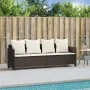 Lounger with brown synthetic rattan cushions by , Loungers - Ref: Foro24-368345, Price: 226,40 €, Discount: %