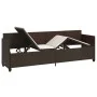 Lounger with brown synthetic rattan cushions by , Loungers - Ref: Foro24-368345, Price: 226,40 €, Discount: %