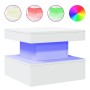 Mesa de centro con luces LED blanco 50x50x40 cm de , Mesas de centro - Ref: Foro24-839840, Precio: 52,84 €, Descuento: %