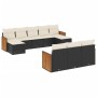 Set de sofás de jardín 10 pzas cojines ratán sintético negro de , Conjuntos de jardín - Ref: Foro24-3260495, Precio: 602,28 €...