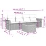Set de muebles de jardín 5 pzas y cojines ratán sintético negro de , Conjuntos de jardín - Ref: Foro24-3256770, Precio: 301,5...