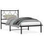 Estructura de cama con cabecero metal negro 90x190 cm de , Camas y somieres - Ref: Foro24-376218, Precio: 66,37 €, Descuento: %