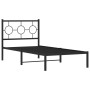Estructura de cama con cabecero metal negro 90x190 cm de , Camas y somieres - Ref: Foro24-376218, Precio: 66,37 €, Descuento: %