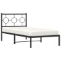 Estructura de cama con cabecero metal negro 90x190 cm de , Camas y somieres - Ref: Foro24-376218, Precio: 66,37 €, Descuento: %