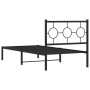 Estructura de cama con cabecero metal negro 90x190 cm de , Camas y somieres - Ref: Foro24-376218, Precio: 66,37 €, Descuento: %