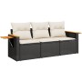 Set de sofás de jardín con cojines 3 pzas ratán sintético negro de , Conjuntos de jardín - Ref: Foro24-3258997, Precio: 214,1...