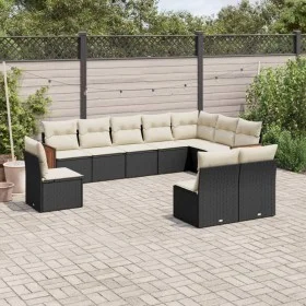 Set de sofás de jardín 10 pzas cojines ratán sintético negro de , Conjuntos de jardín - Ref: Foro24-3260152, Precio: 585,92 €...