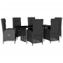 Set de comedor de jardín 7 pzas y cojines ratán sintético negro de , Conjuntos de jardín - Ref: Foro24-3213524, Precio: 888,2...