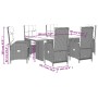 Set de comedor de jardín 7 pzas y cojines ratán sintético negro de , Conjuntos de jardín - Ref: Foro24-3213524, Precio: 888,2...
