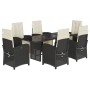 Set de comedor de jardín 7 pzas y cojines ratán sintético negro de , Conjuntos de jardín - Ref: Foro24-3212486, Precio: 979,0...