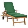 Tumbona con cojín madera maciza de teca verde de vidaXL, Tumbonas - Ref: Foro24-48024, Precio: 245,07 €, Descuento: %