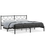 Estructura de cama con cabecero metal negro 193x203 cm de , Camas y somieres - Ref: Foro24-376232, Precio: 111,24 €, Descuent...