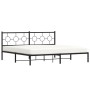 Estructura de cama con cabecero metal negro 193x203 cm de , Camas y somieres - Ref: Foro24-376232, Precio: 111,24 €, Descuent...