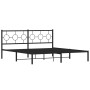Estructura de cama con cabecero metal negro 180x200 cm de , Camas y somieres - Ref: Foro24-376230, Precio: 104,48 €, Descuent...