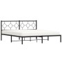Estructura de cama con cabecero metal negro 180x200 cm de , Camas y somieres - Ref: Foro24-376230, Precio: 104,48 €, Descuent...