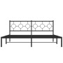 Estructura de cama con cabecero metal negro 180x200 cm de , Camas y somieres - Ref: Foro24-376230, Precio: 104,48 €, Descuent...