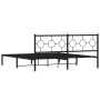 Estructura de cama con cabecero metal negro 180x200 cm de , Camas y somieres - Ref: Foro24-376230, Precio: 104,48 €, Descuent...