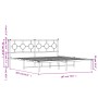 Estructura de cama con cabecero metal negro 180x200 cm de , Camas y somieres - Ref: Foro24-376230, Precio: 104,48 €, Descuent...
