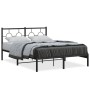 Estructura de cama con cabecero metal negro 140x190 cm de , Camas y somieres - Ref: Foro24-376226, Precio: 99,40 €, Descuento: %