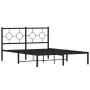 Estructura de cama con cabecero metal negro 140x190 cm de , Camas y somieres - Ref: Foro24-376226, Precio: 99,40 €, Descuento: %
