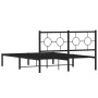 Estructura de cama con cabecero metal negro 140x190 cm de , Camas y somieres - Ref: Foro24-376226, Precio: 99,40 €, Descuento: %