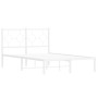 Estructura de cama de metal con cabecero blanca 120x190 cm de , Camas y somieres - Ref: Foro24-376272, Precio: 93,79 €, Descu...