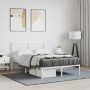 Estructura de cama de metal con cabecero blanca 120x190 cm de , Camas y somieres - Ref: Foro24-376272, Precio: 93,79 €, Descu...