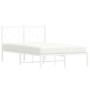 Estructura de cama de metal con cabecero blanca 120x190 cm de , Camas y somieres - Ref: Foro24-376272, Precio: 93,79 €, Descu...