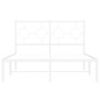 Estructura de cama de metal con cabecero blanca 120x190 cm de , Camas y somieres - Ref: Foro24-376272, Precio: 93,79 €, Descu...