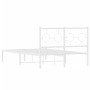 Estructura de cama de metal con cabecero blanca 120x190 cm de , Camas y somieres - Ref: Foro24-376272, Precio: 93,79 €, Descu...